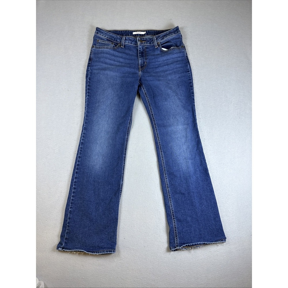 Levis Jeans‎ Womens 31 Blue Denim Superlow Boot Cut Denim Zip Fly Medium Wash
